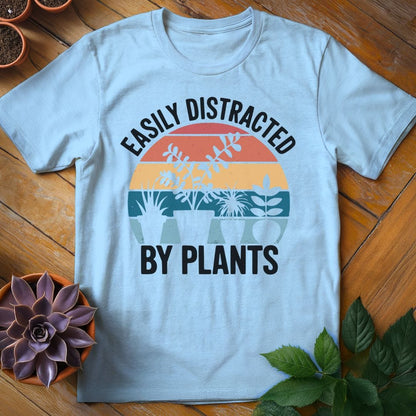 Easily Distracted by Plants Tee T-Shirt Light Blue / S