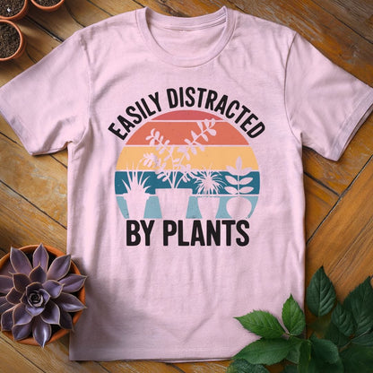 Easily Distracted by Plants Tee T-Shirt Light Pink / S