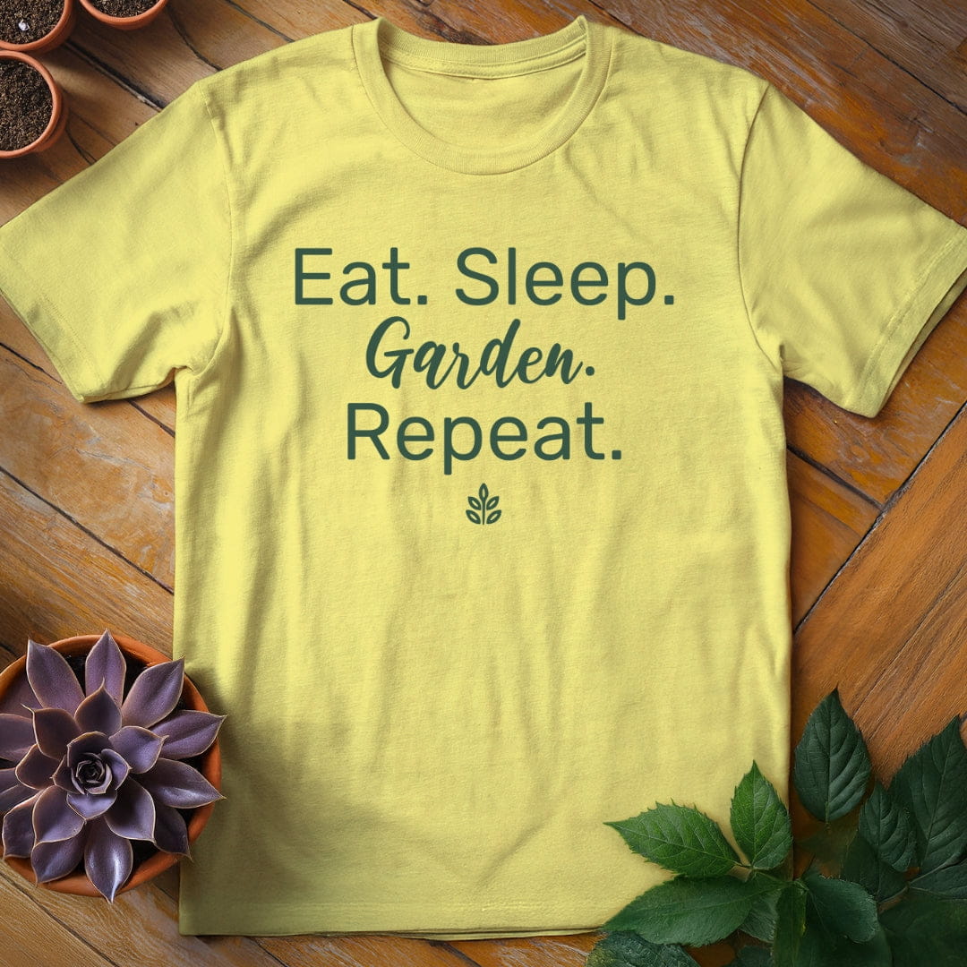 Eat. Sleep. Garden. Repeat. Tee T-Shirt Cornsilk / S