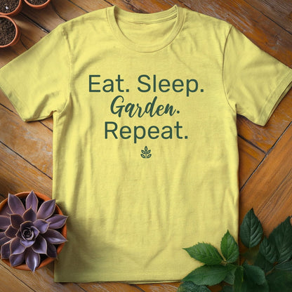 Eat. Sleep. Garden. Repeat. Tee T-Shirt Cornsilk / S