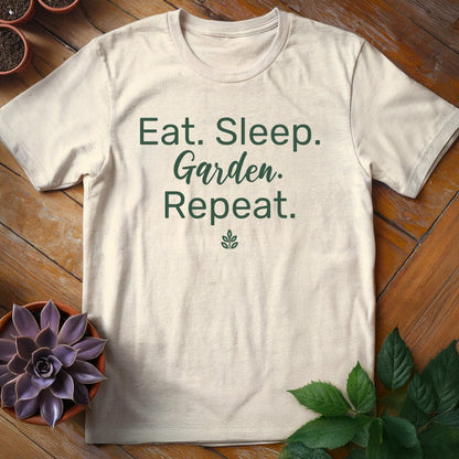 Eat. Sleep. Garden. Repeat. Tee T-Shirt Natural / S