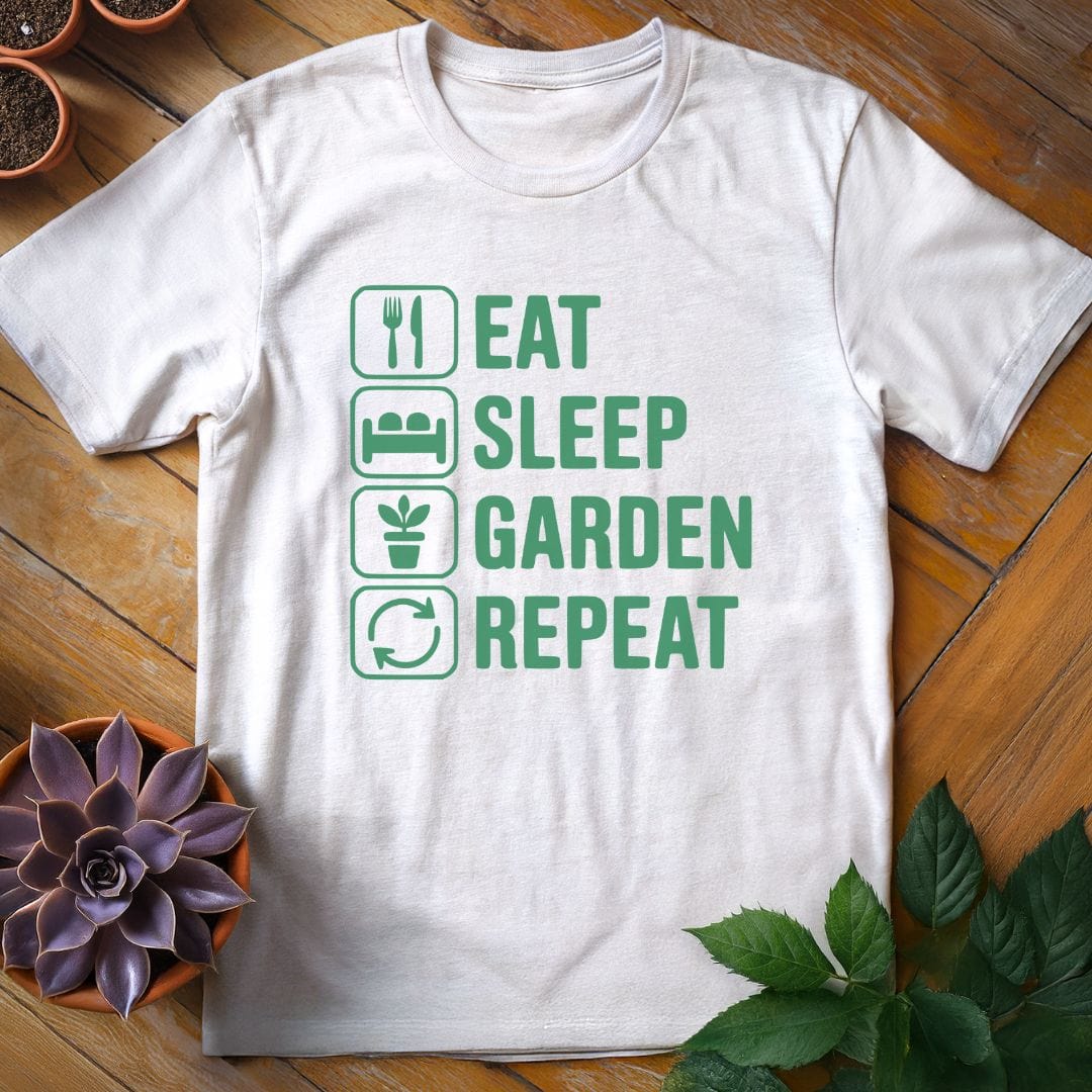 Eat. Sleep. Garden. Repeat. Tee T-Shirt White / S