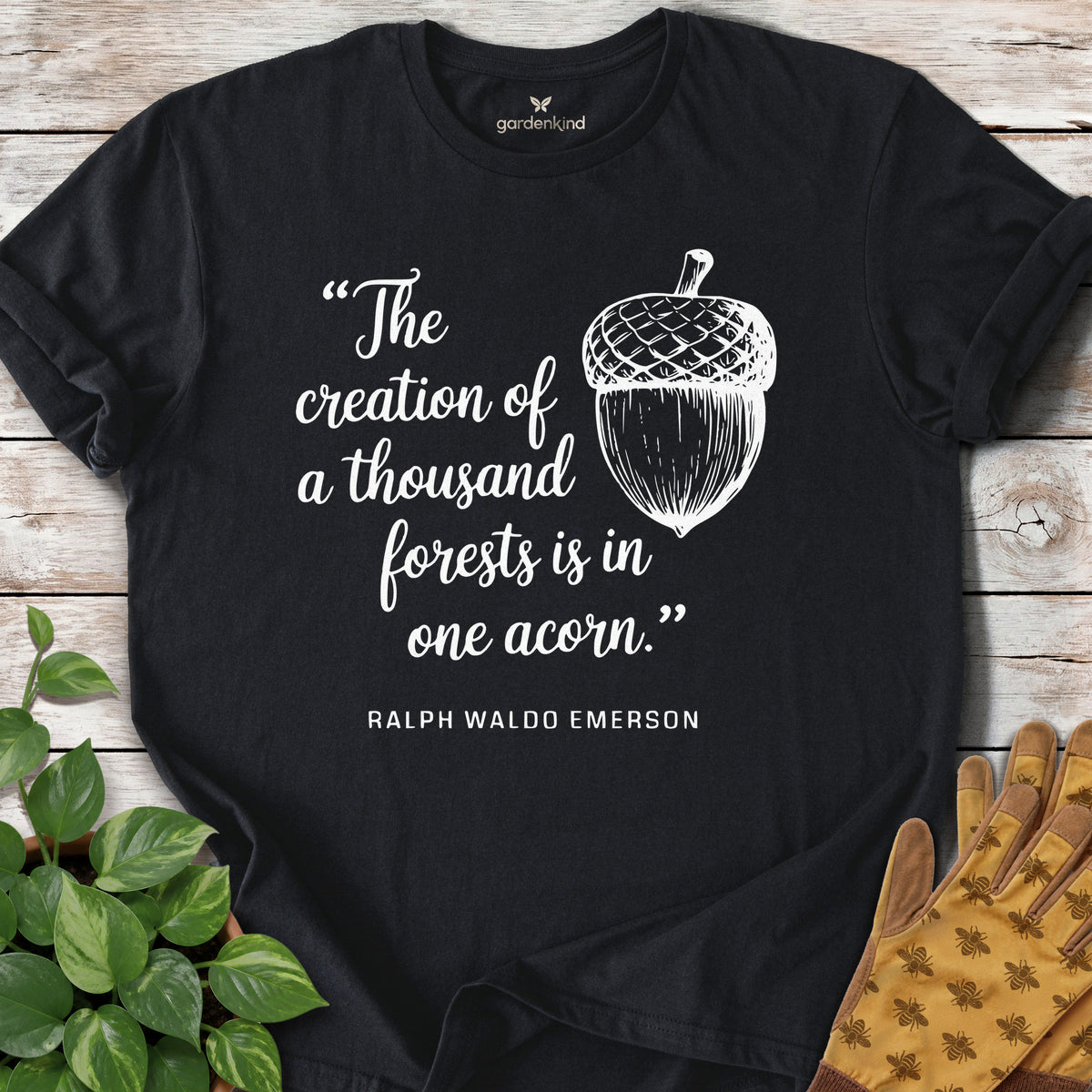Emerson Quote Tee, Black