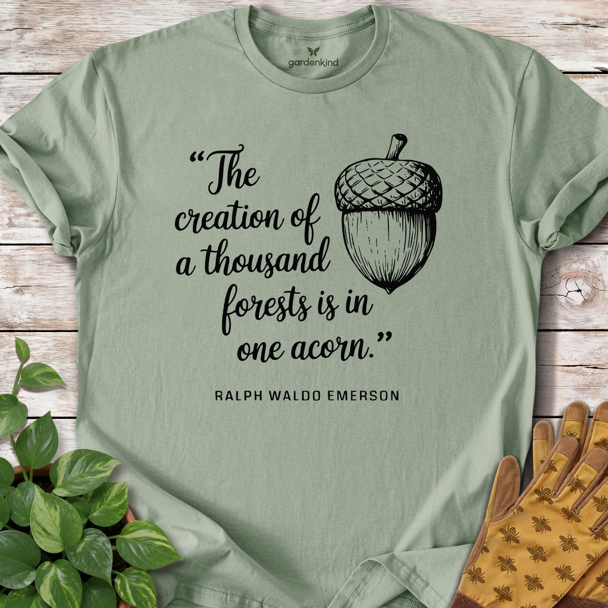 Emerson Quote Tee, Sage