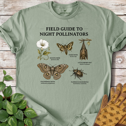 Field Guide to Night Pollinators Tee, Sage
