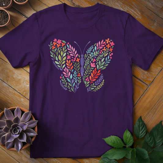 Flower Butterfly Tee T-Shirt Purple / S