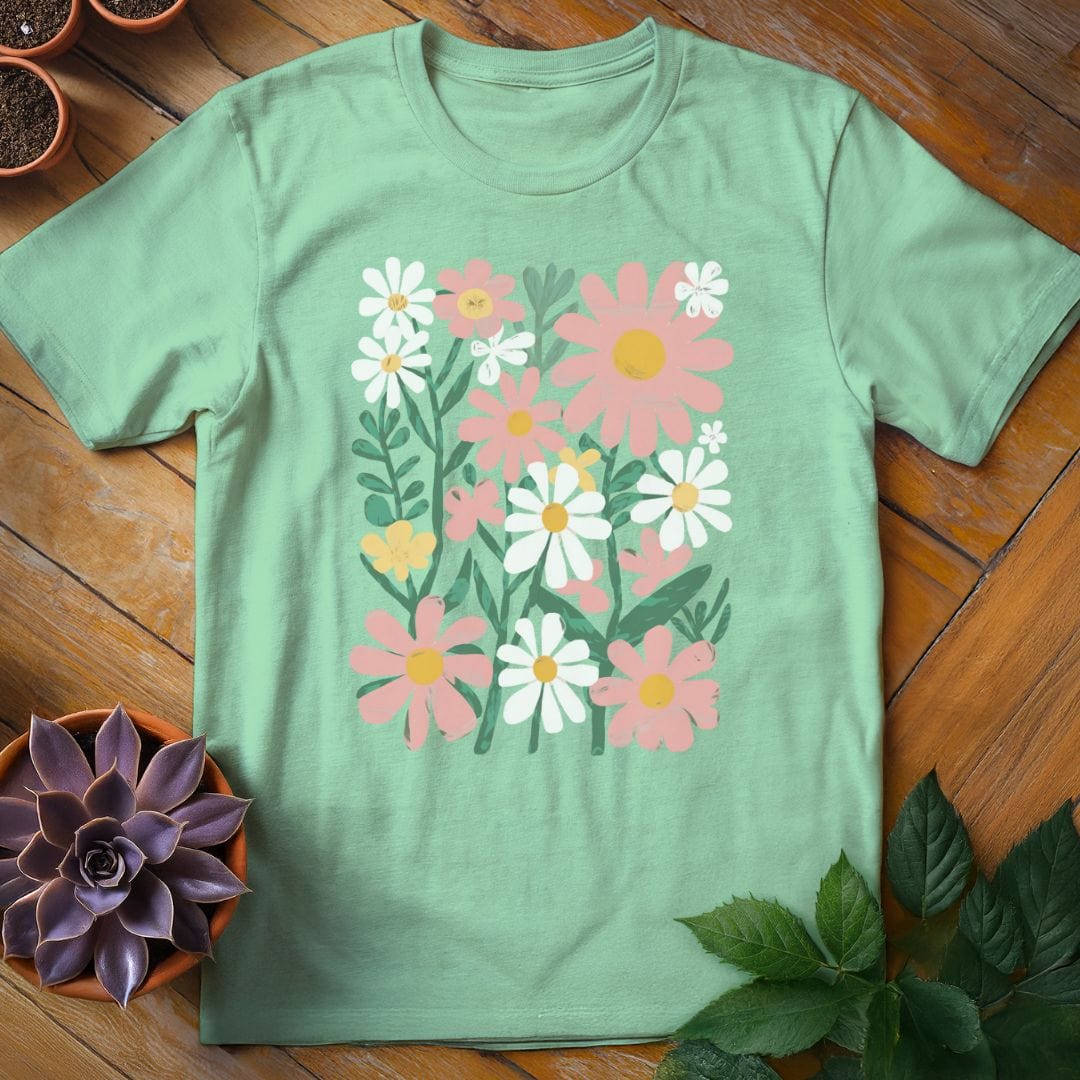 Flowers Tee T-Shirt Mint Green / S