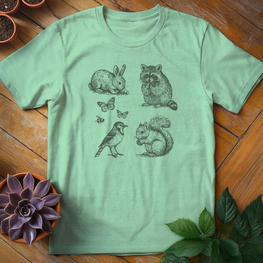 Garden Animals Tee T-Shirt Mint Green / S