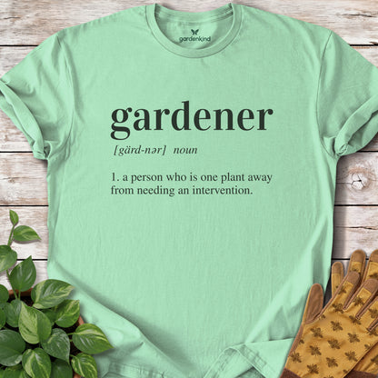Gardener Definition Tee, Mint Green