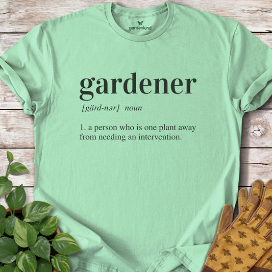 Gardener Definition Tee, Mint Green