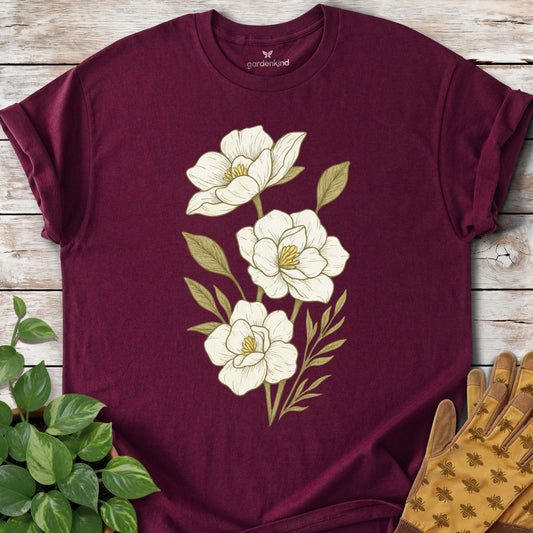 Gardenias Tee, Maroon