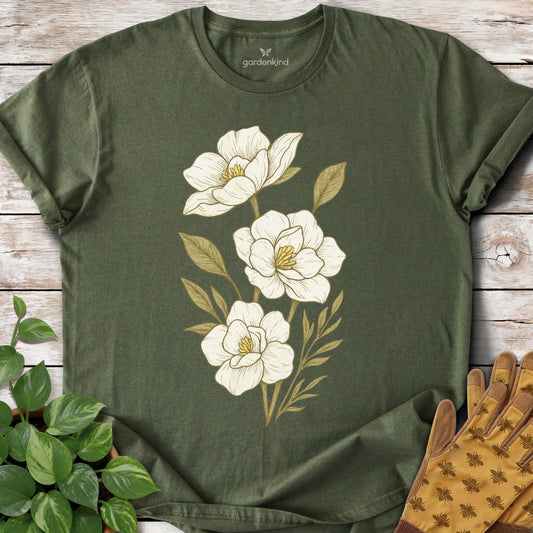 Gardenias Tee, Military Green