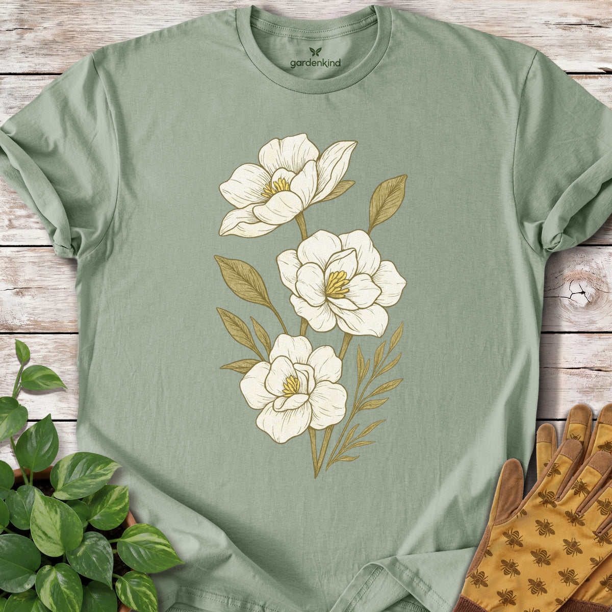 Gardenias Tee, Sage