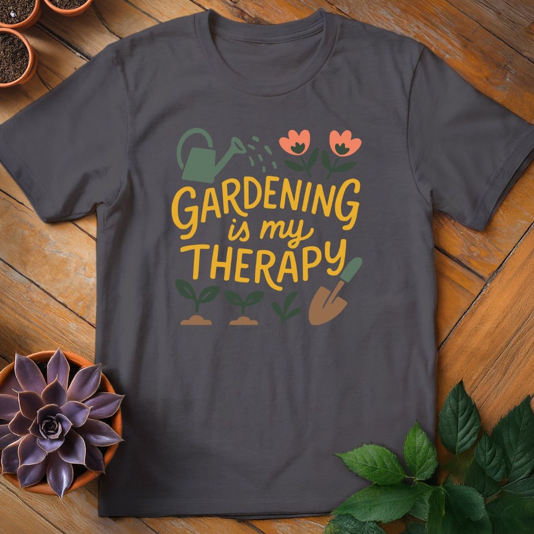 Gardening Is My Therapy Tee T-Shirt Charcoal / S
