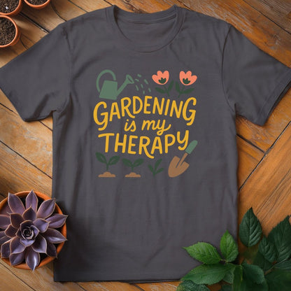 Gardening Is My Therapy Tee T-Shirt Charcoal / S