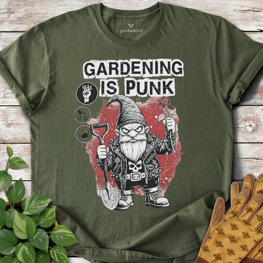 Gardening is Punk Tee, Military Green