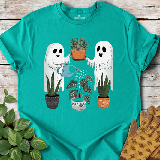 Ghosts Watering Plants Tee, Jade Dome