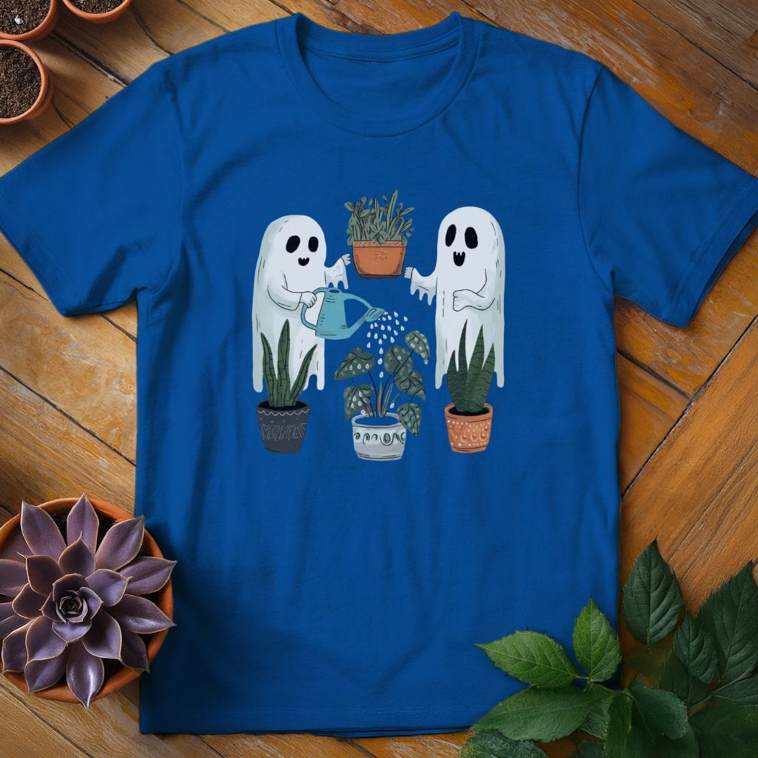 Ghosts Watering Plants Tee T-Shirt Royal / S