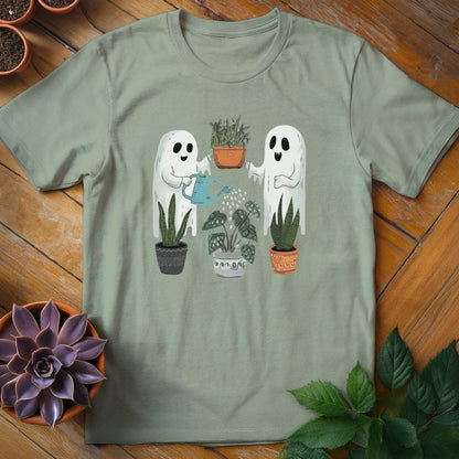 Ghosts Watering Plants Tee T-Shirt Sage / XL