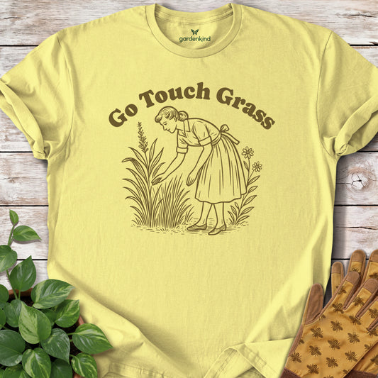 Go Touch Grass Tee, Cornsilk