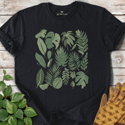 Green Leaves Tee, Black
