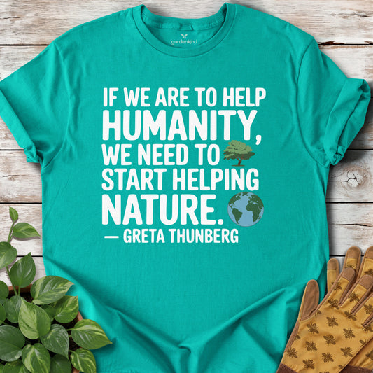 Greta Thunberg Quote Tee, Jade Dome