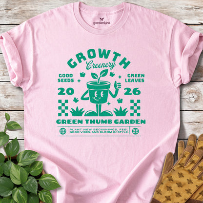 Growth Greenery Tee, Light Pink