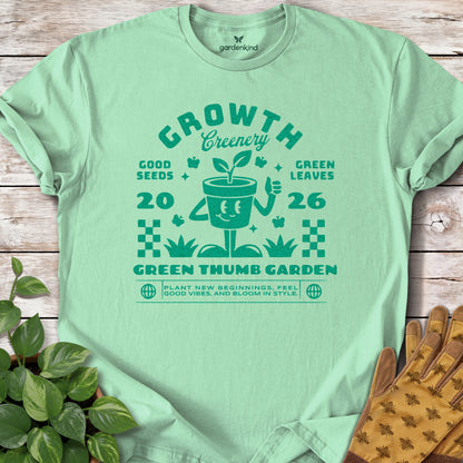Growth Greenery Tee, Mint Green
