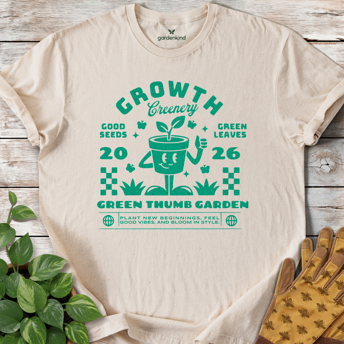 Growth Greenery Tee, Natural