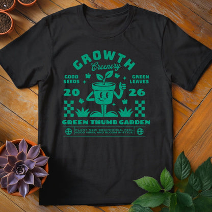 Growth Greenery Tee T-Shirt Black / S