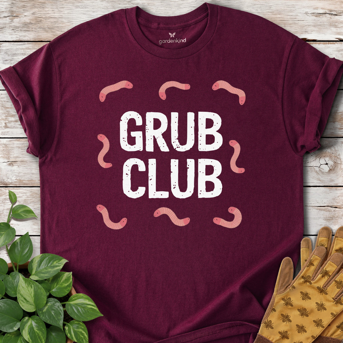 Grub Club Tee, Maroon
