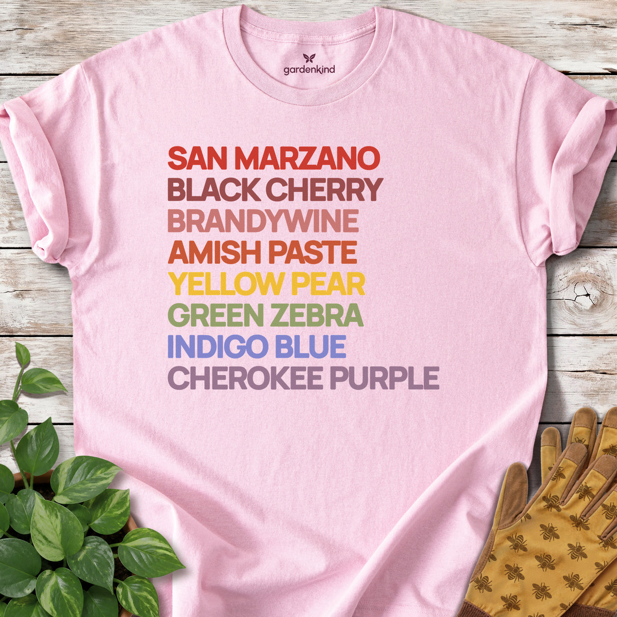Heirloom Variety Rainbow Tee, Light Pink