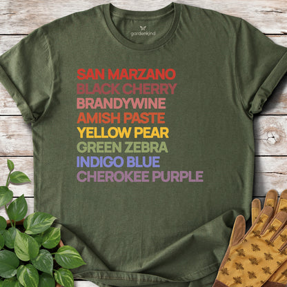 Heirloom Variety Rainbow Tee, Military Green