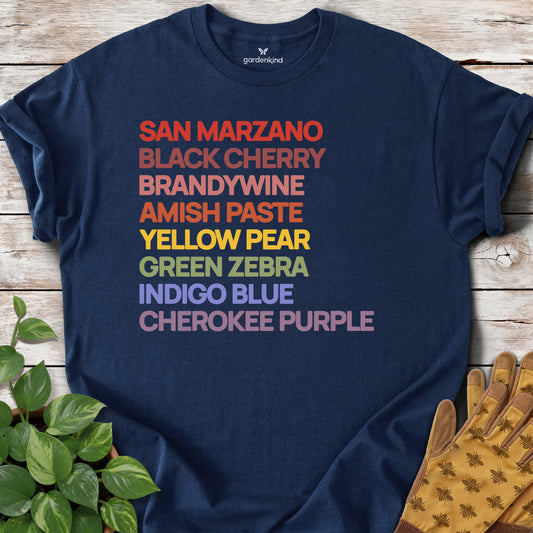 Heirloom Variety Rainbow Tee, Navy