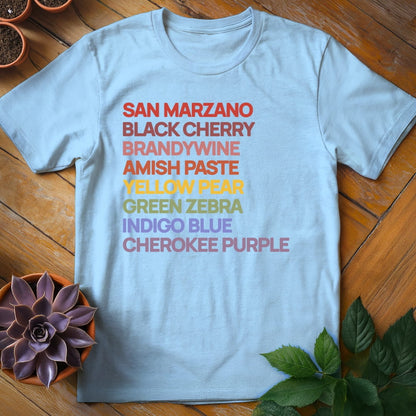 Heirloom Variety Rainbow Tee T-Shirt Light Blue / S
