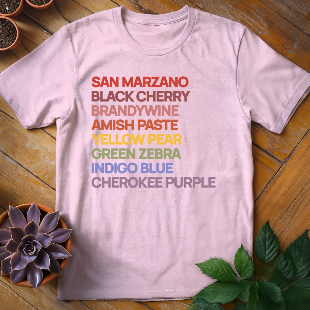 Heirloom Variety Rainbow Tee T-Shirt Light Pink / S
