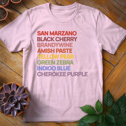 Heirloom Variety Rainbow Tee T-Shirt Light Pink / S
