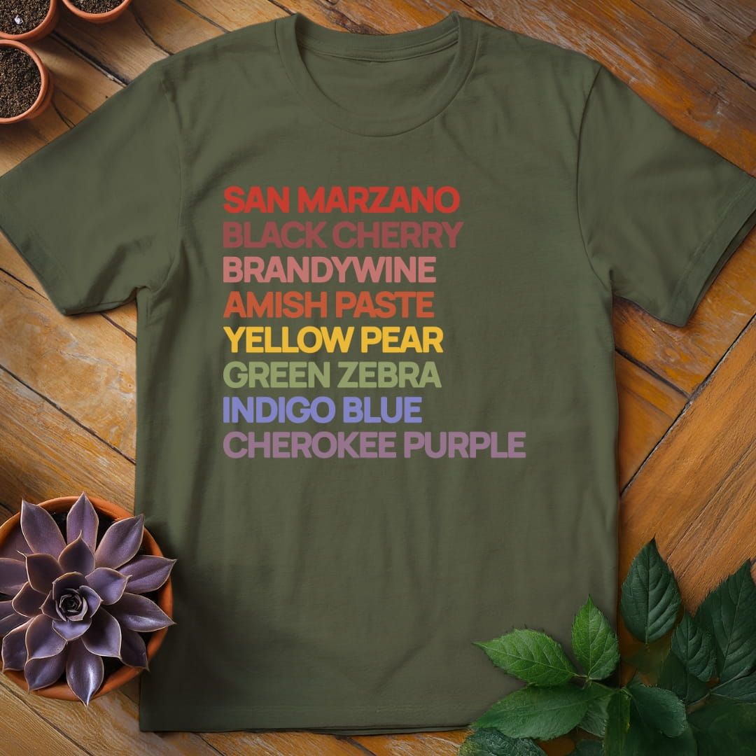 Heirloom Variety Rainbow Tee T-Shirt Military Green / S