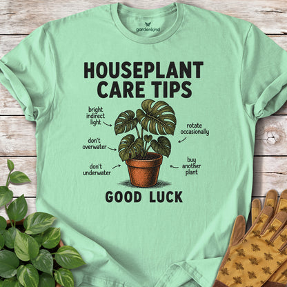 Houseplant Care Tips Tee, Mint Green