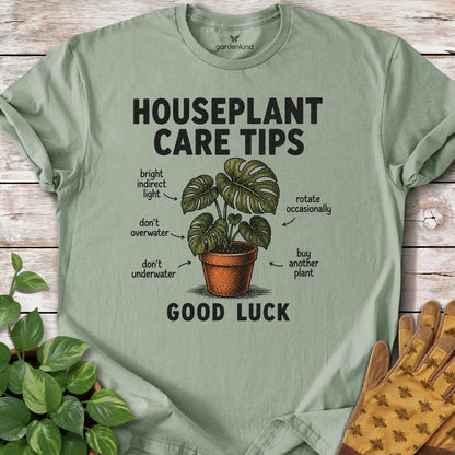 Houseplant Care Tips Tee, Sage