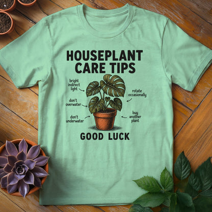 Houseplant Care Tips Tee T-Shirt Mint Green / S
