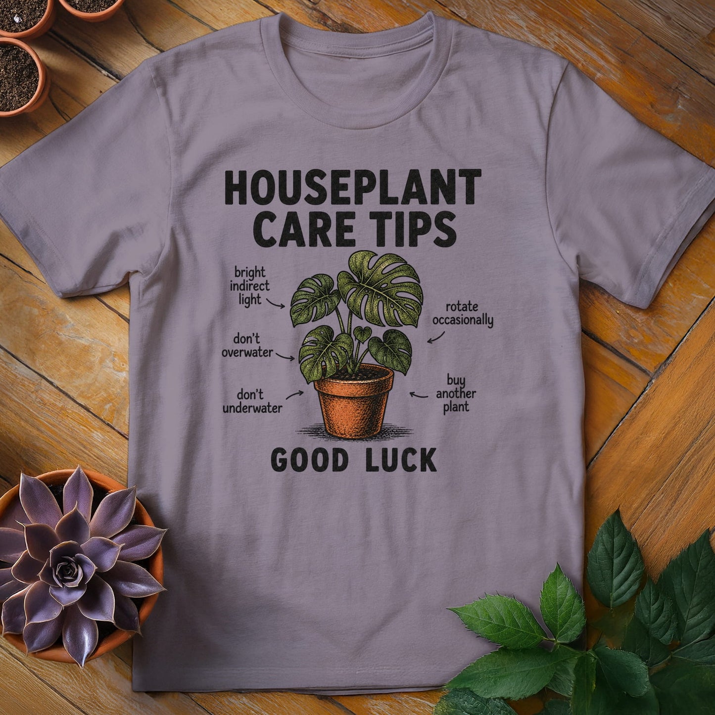 Houseplant Care Tips Tee T-Shirt Paragon / S