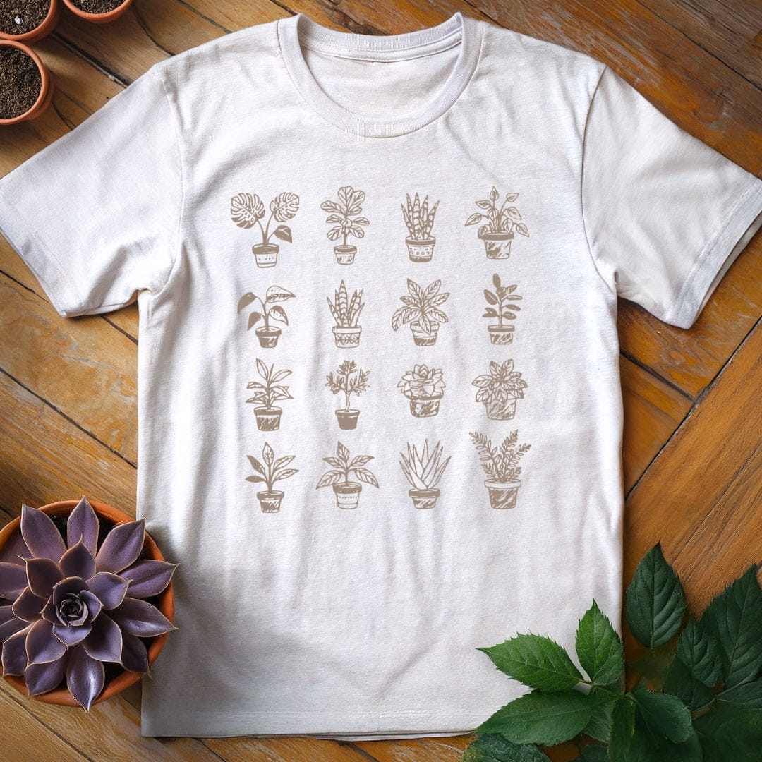 Houseplant Grid Tee T-Shirt White / S