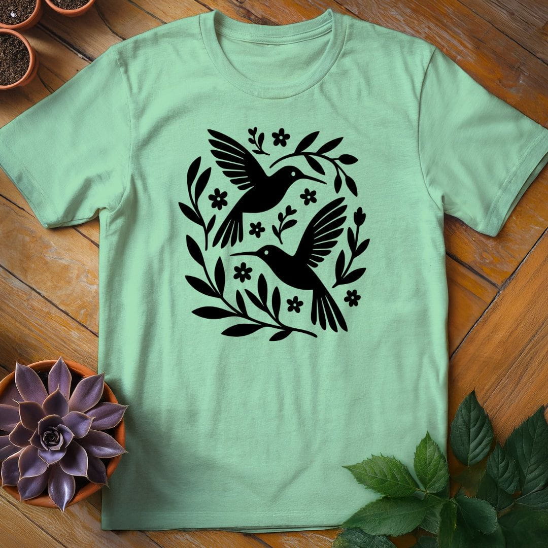 Hummingbirds Tee T-Shirt Mint Green / S