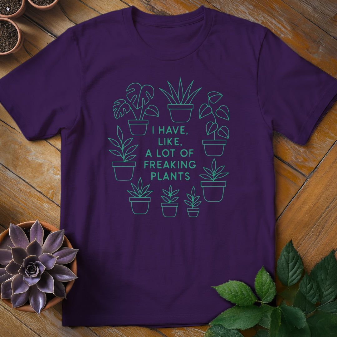 I Have Like a Lot of Freaking Plants Tee T-Shirt Purple / S