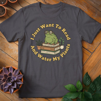 I Just Want to Read and Water My Plants Tee T-Shirt Charcoal / S