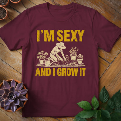 I'm Sexy and I Grow It Tee T-Shirt Maroon / S