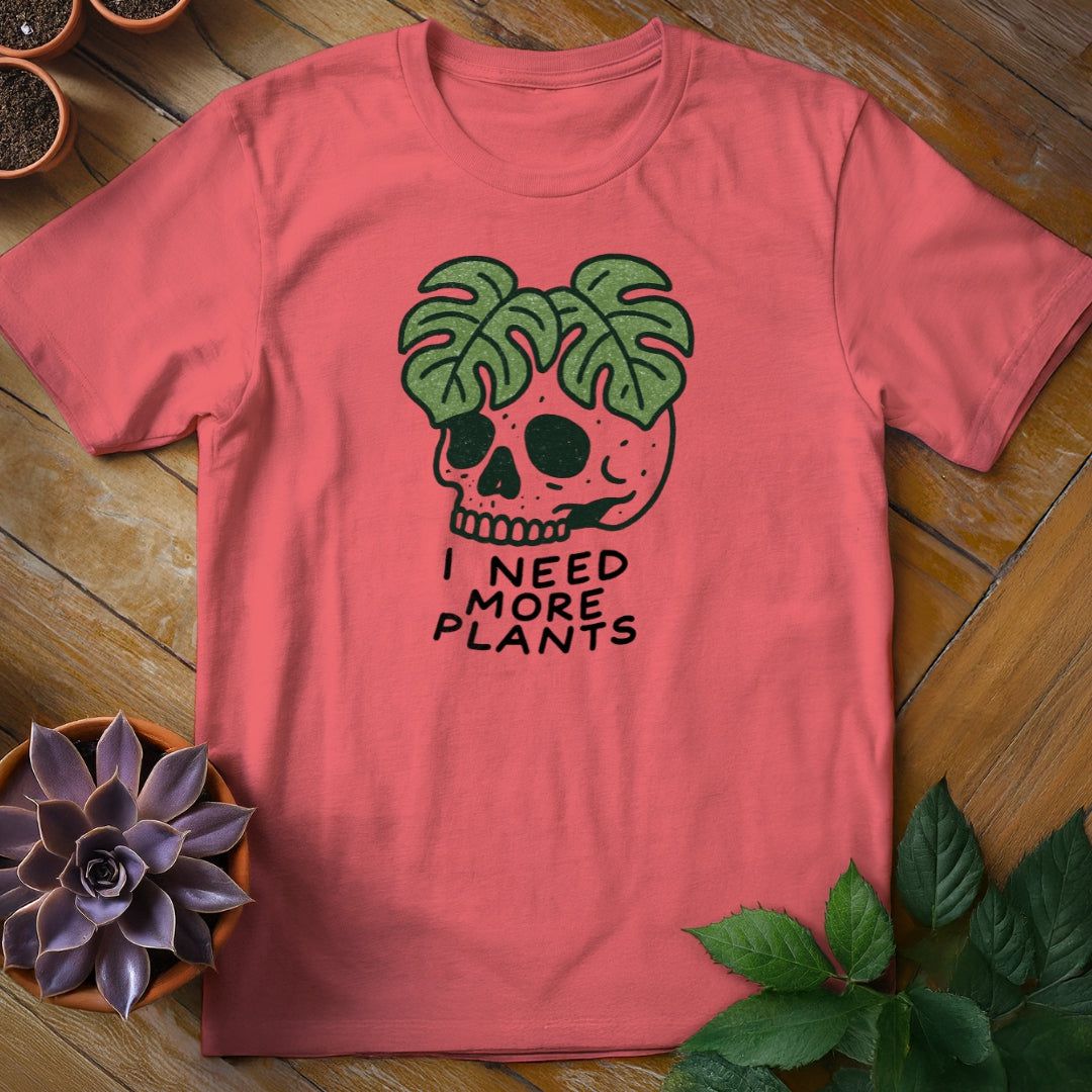 I Need More Plants Skull Tee T-Shirt Coral Silk / S