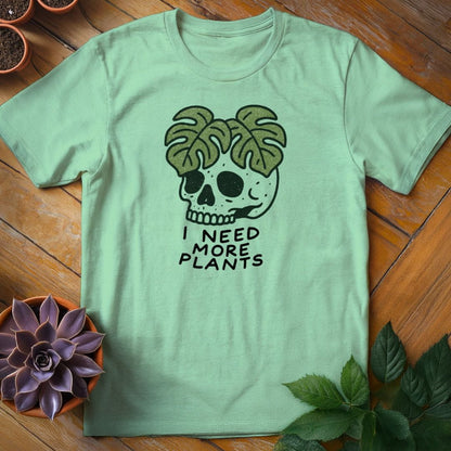 I Need More Plants Skull Tee T-Shirt Mint Green / S