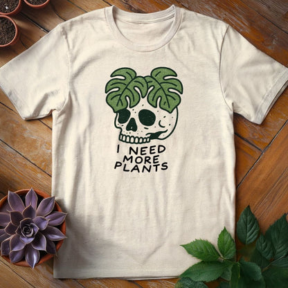 I Need More Plants Skull Tee T-Shirt Natural / S